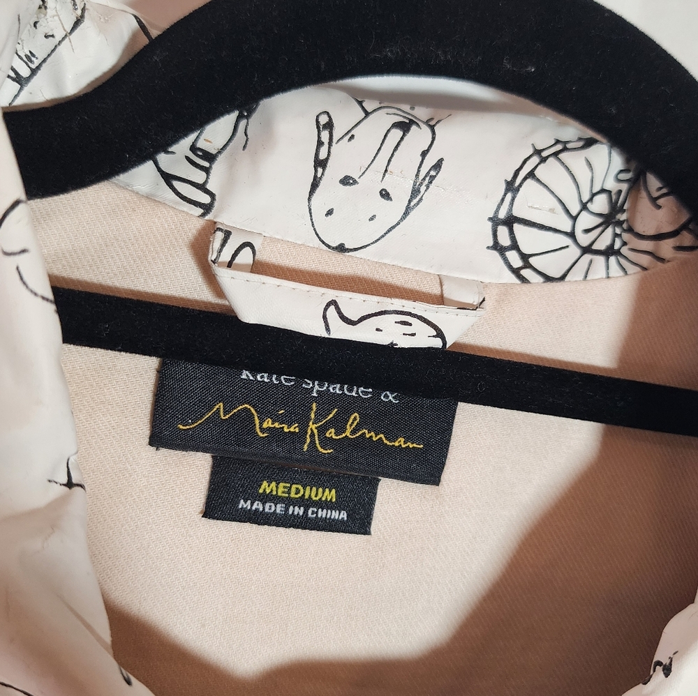 Kate Spade Maira Kalman Vintage Various Illluminations White Black Trench Rain - Picture 2 of 10